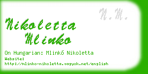 nikoletta mlinko business card